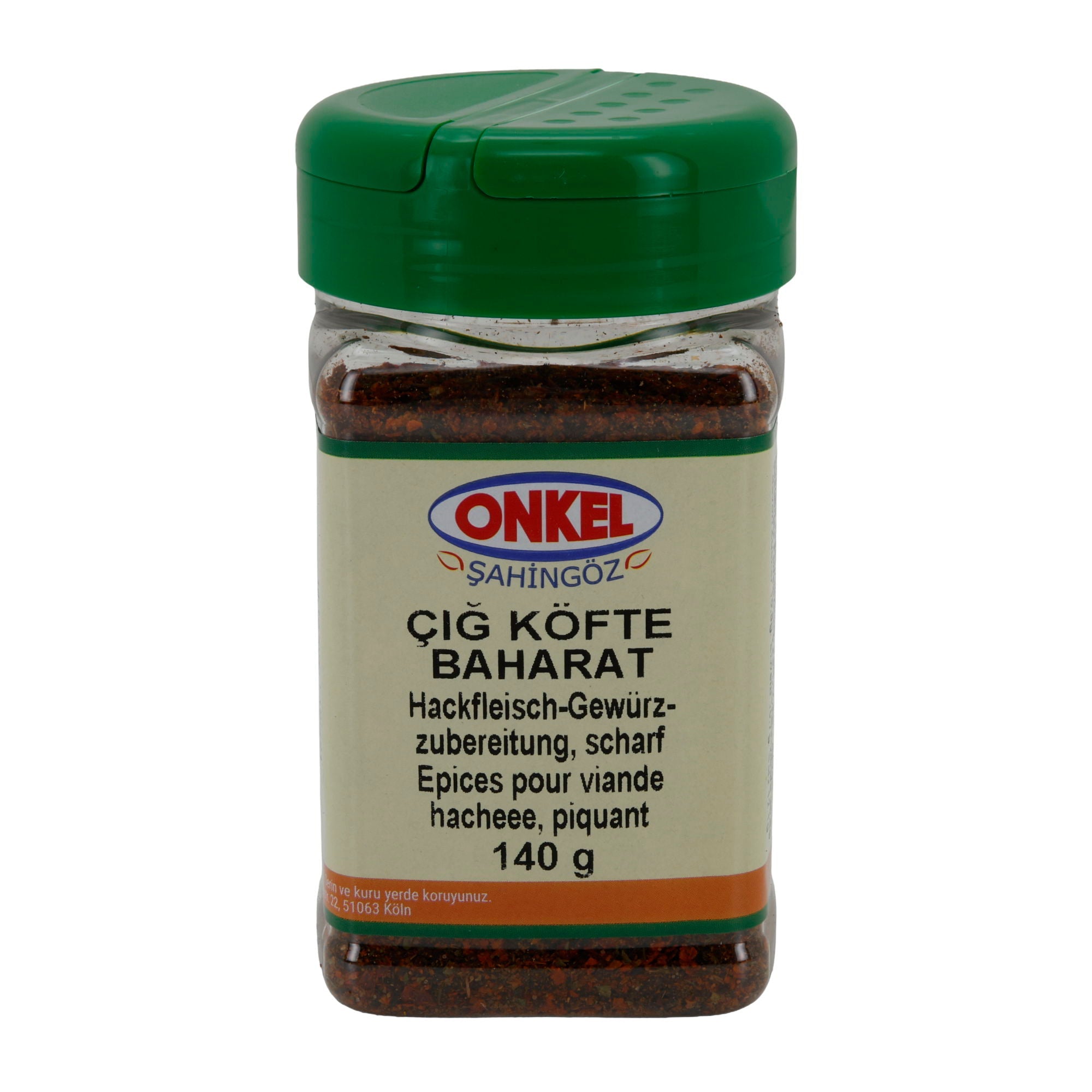 Hackfleisch-Gewürzzubereitung Onkel Şahingöz Çiğ Köfte Baharat | Gewürz | Scharf | 140 g ONKEL SAHINGÖZ